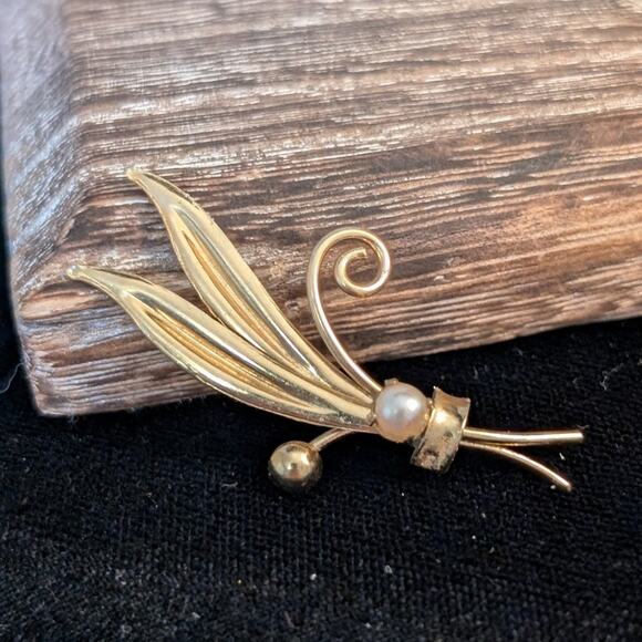 Vintage 40s-50s Winard Jewelry Co. 12K Gold Filled Pearl Brooch - Picture 2 of 4